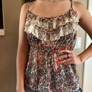 Floral spaghetti strap blouse